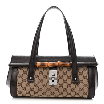 Gucci Monogram Bamboo Bullet Bag Dark Brown 1 of 12