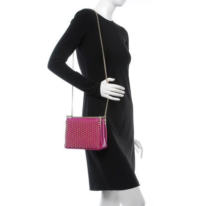 Christian Louboutin Calfskin Spiked Tribouli Crossbody Pink 3 of 8