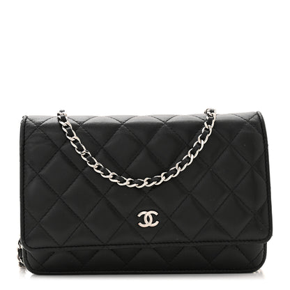 Chanel Lambskin Quilted Wallet On Chain WOC Black 1 of 11