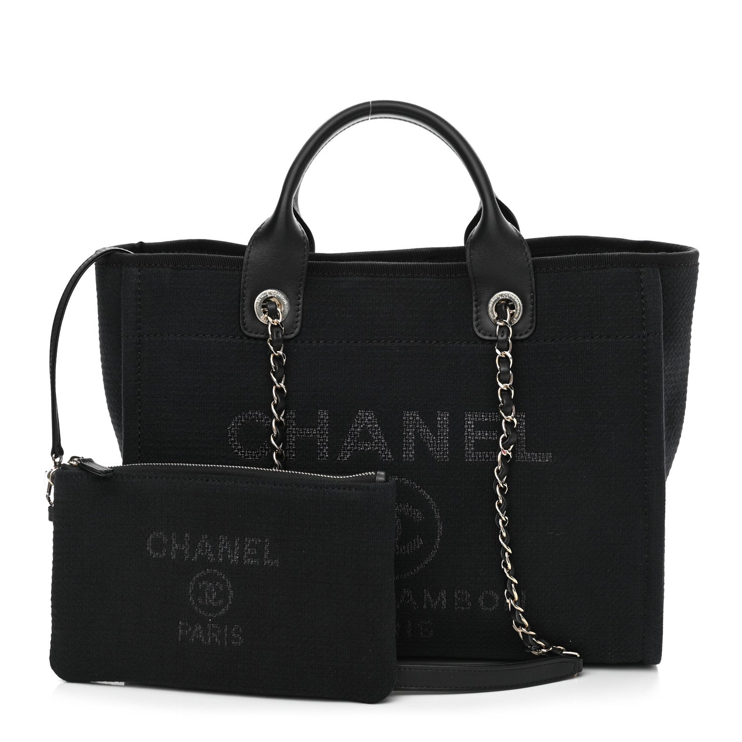 Chanel Mixed Fibers Small Deauville Tote Black 1 of 11