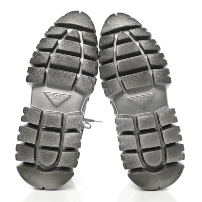 Prada Rubber Technical Knit Fabric Triangle Logo Evolution 55mm Sneakers 38 Argento 5 of 9