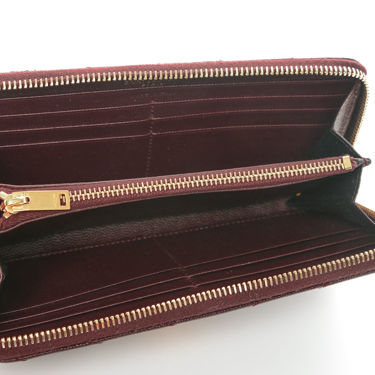 Grain De Poudre Matelasse Chevron Monogram Zip Around Wallet Amaranto