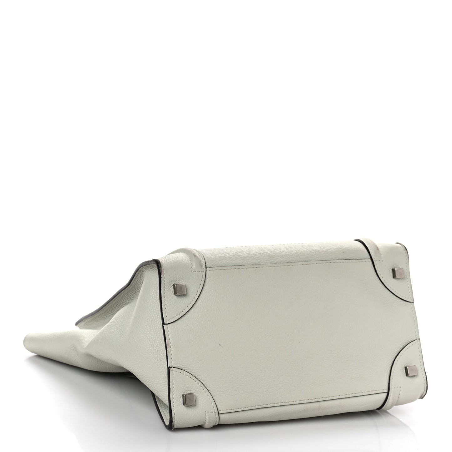 Drummed Calfskin Mini Luggage Pebble Grey