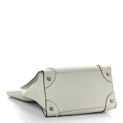 Celine Drummed Calfskin Mini Luggage Pebble Grey 4 of 14
