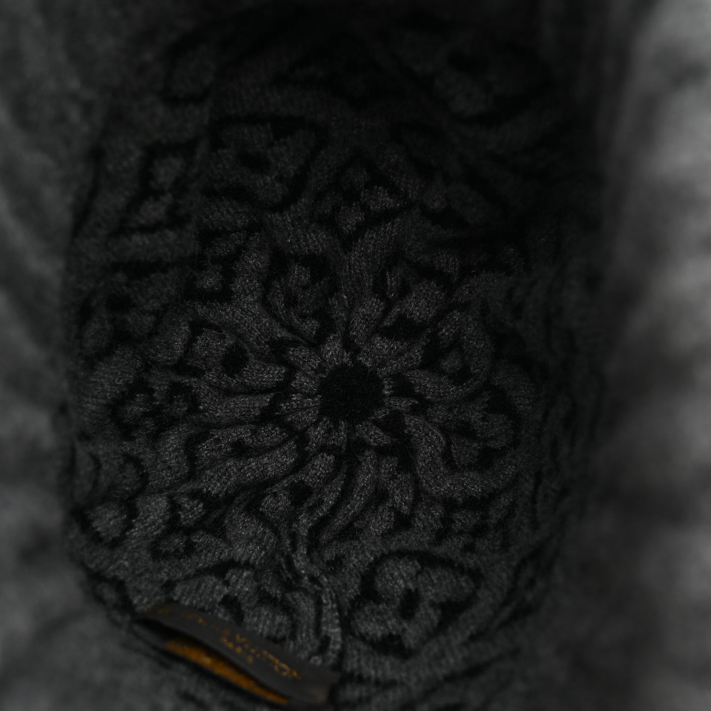 Cashmere Monogram Inventeur Beanie Grey Black