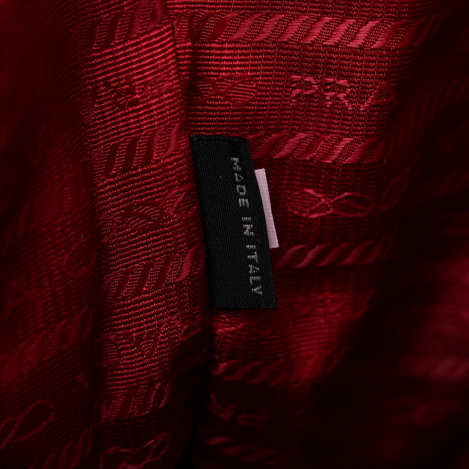 Prada Wicker Canvas Bucket Bag Rosso 7 of 9