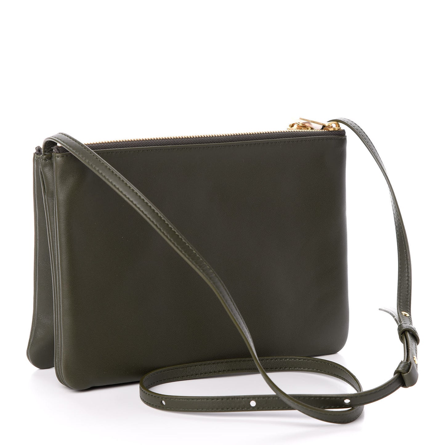 Lambskin Large Trio Crossbody Bag Army Green