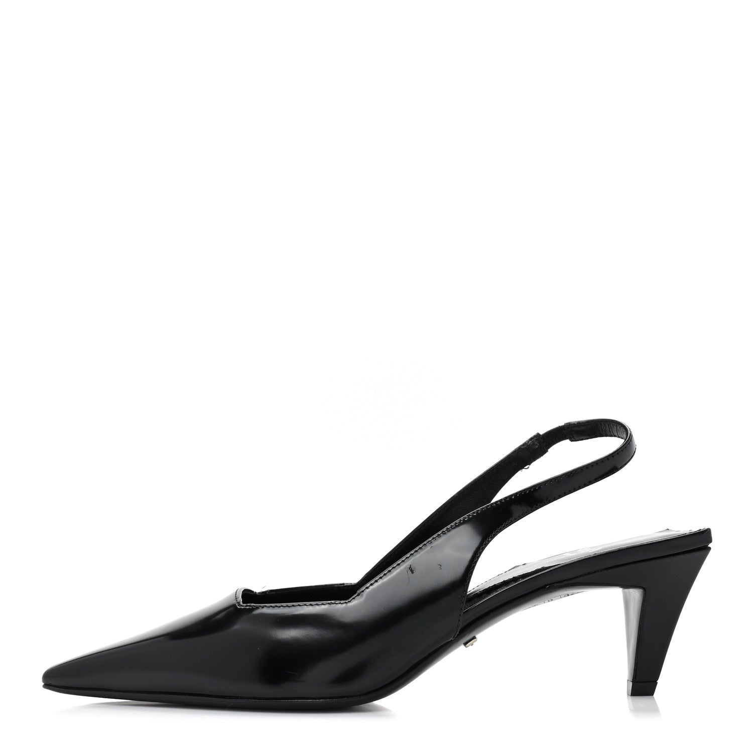 Gucci Nappa Mallory Pointed Toe Slingback Sandal 35 Black 1 of 10