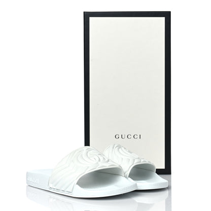 Gucci Rubber Matelasse Womens Slide Sandals 35 Great White 8 of 8