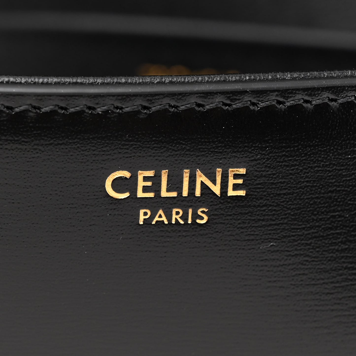 Shiny Calfskin Triomphe Chain Shoulder Bag Black