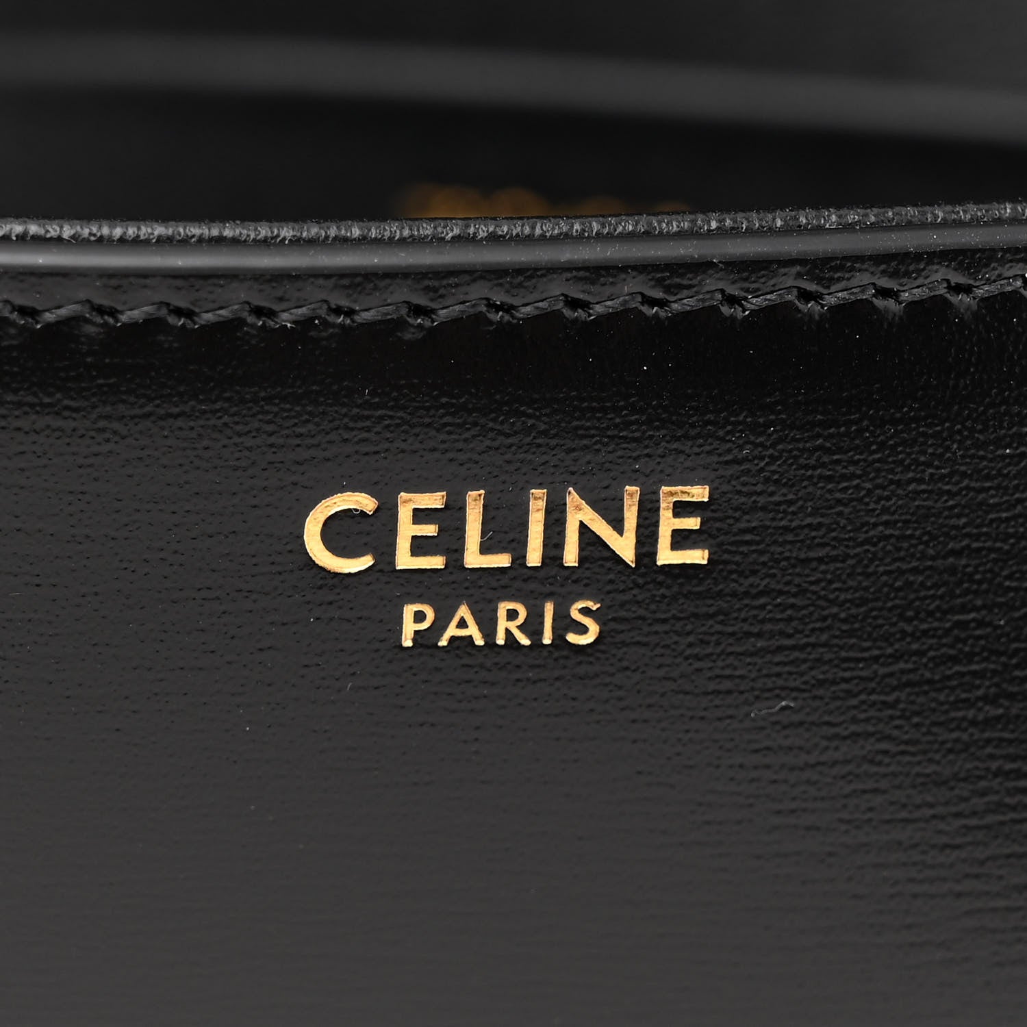 Celine Shiny Calfskin Triomphe Chain Shoulder Bag Black 6 of 11