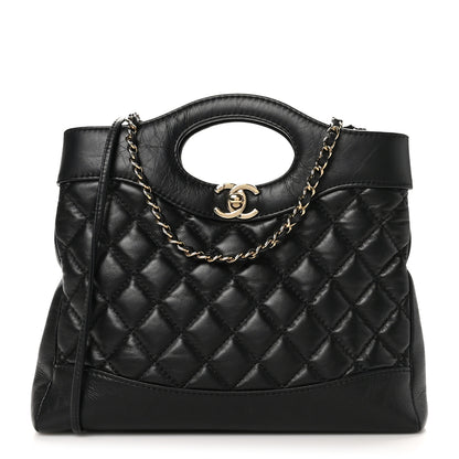Chanel Aged Calfskin Quilted Mini 31 Shopping Bag Black 1 of 10