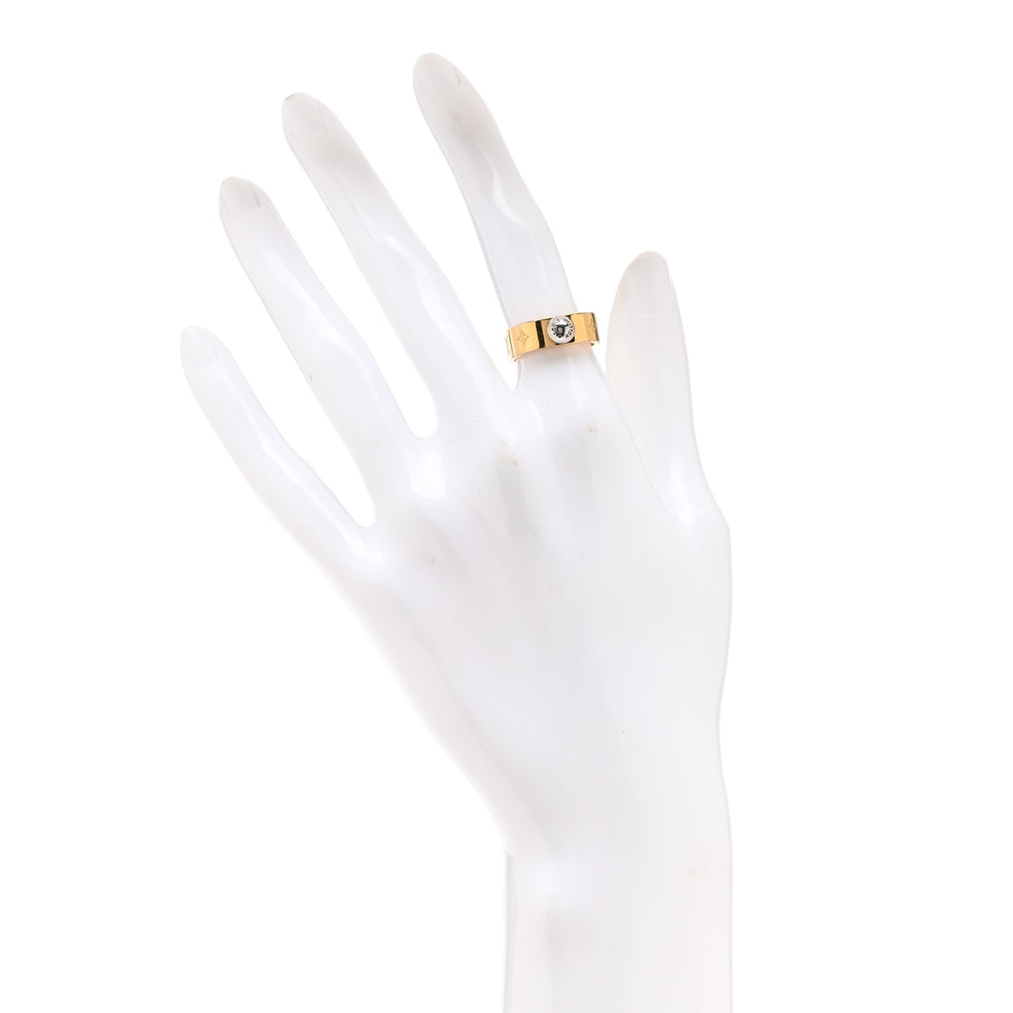 Brass Monogram Engraved Nanogram Ring S Gold