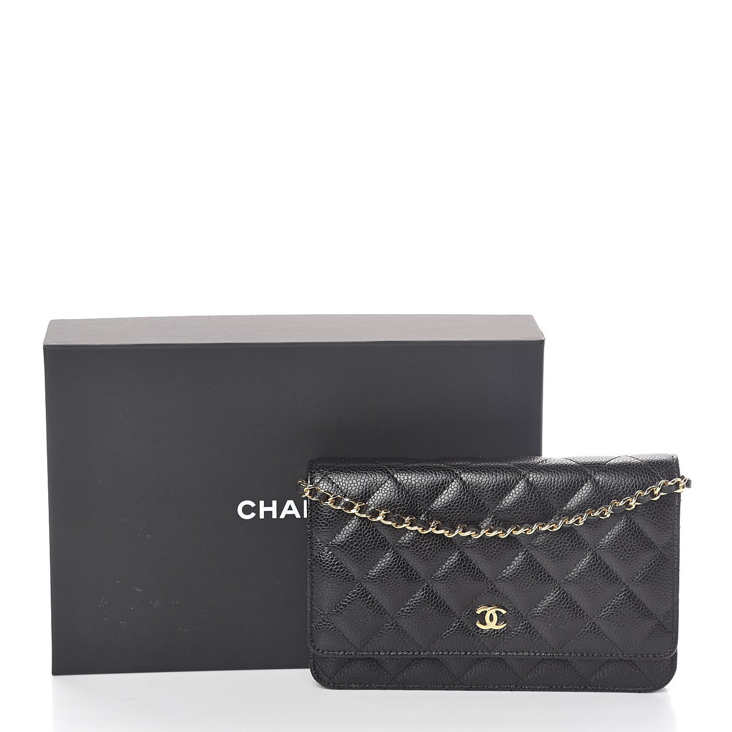 Caviar Quilted Wallet On Chain WOC Black