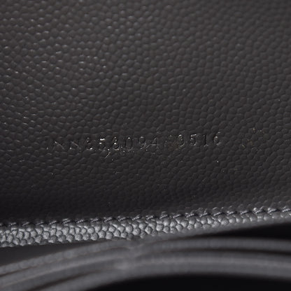 Saint Laurent Grain De Poudre Matelasse Chevron Monogram Zip Around Wallet Coal 8 of 9
