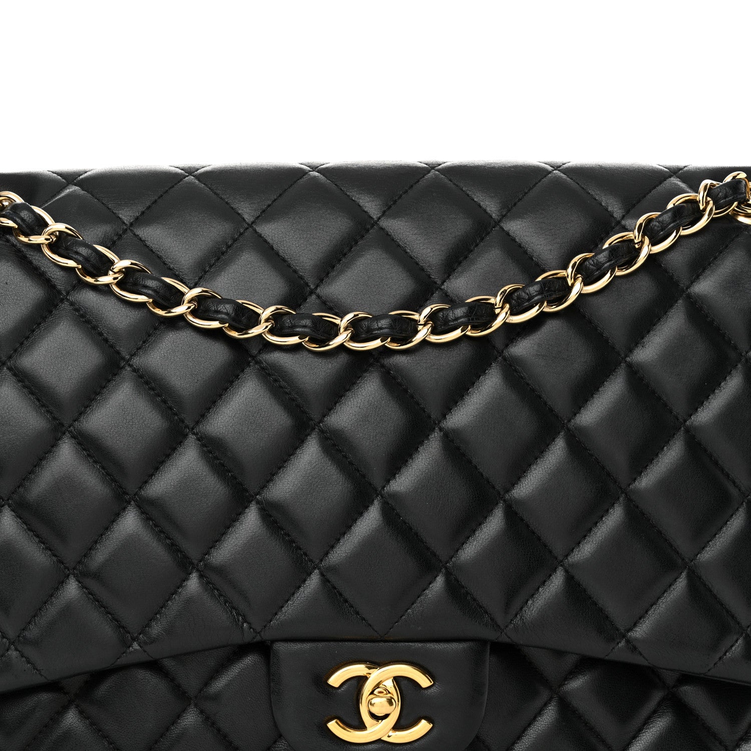 Chanel Lambskin Quilted Maxi Single Flap Black 8 of 12