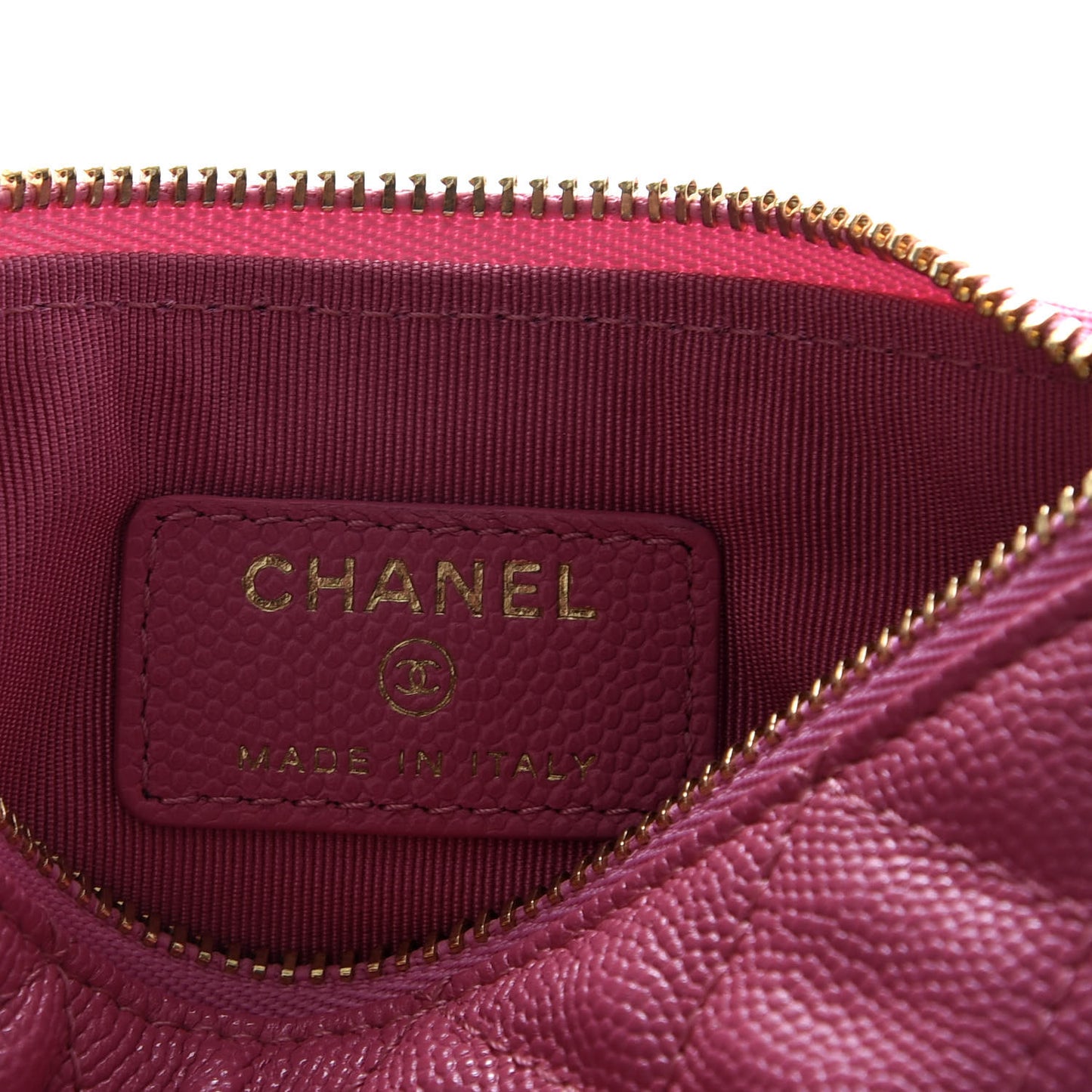 Caviar Quilted Small Cosmetic Case Pink