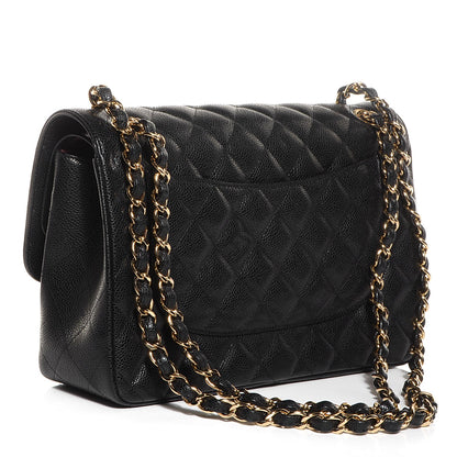 Chanel Caviar Quilted Jumbo Double Flap Black 13 of 20