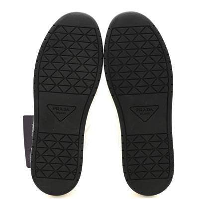 Prada Vitello Rois Triangle Womens Downtown Low Top 30mm Sneakers 38 White Black 6 of 10
