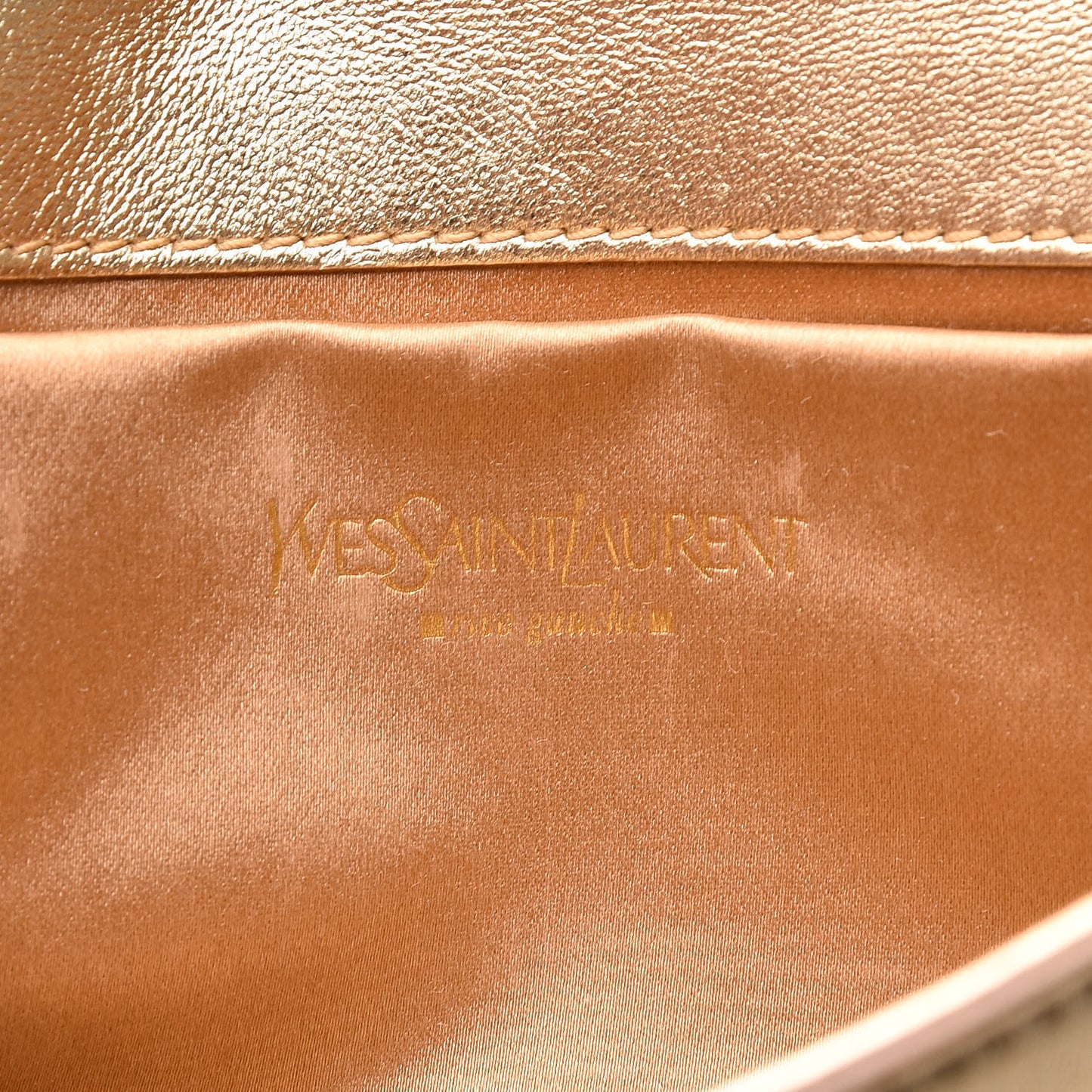 Metallic Calfskin Y-Mail Clutch Gold