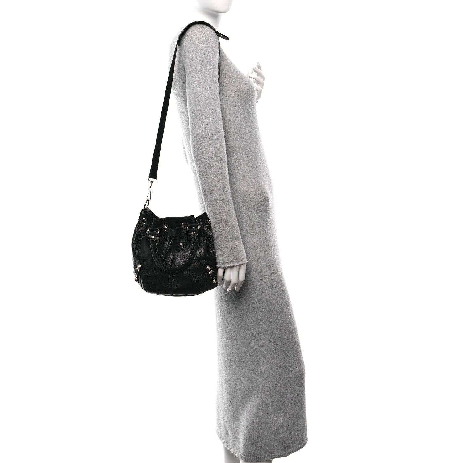 Balenciaga Agneau Giant 12 Silver Hardware Mini Pompon Black 2 of 10