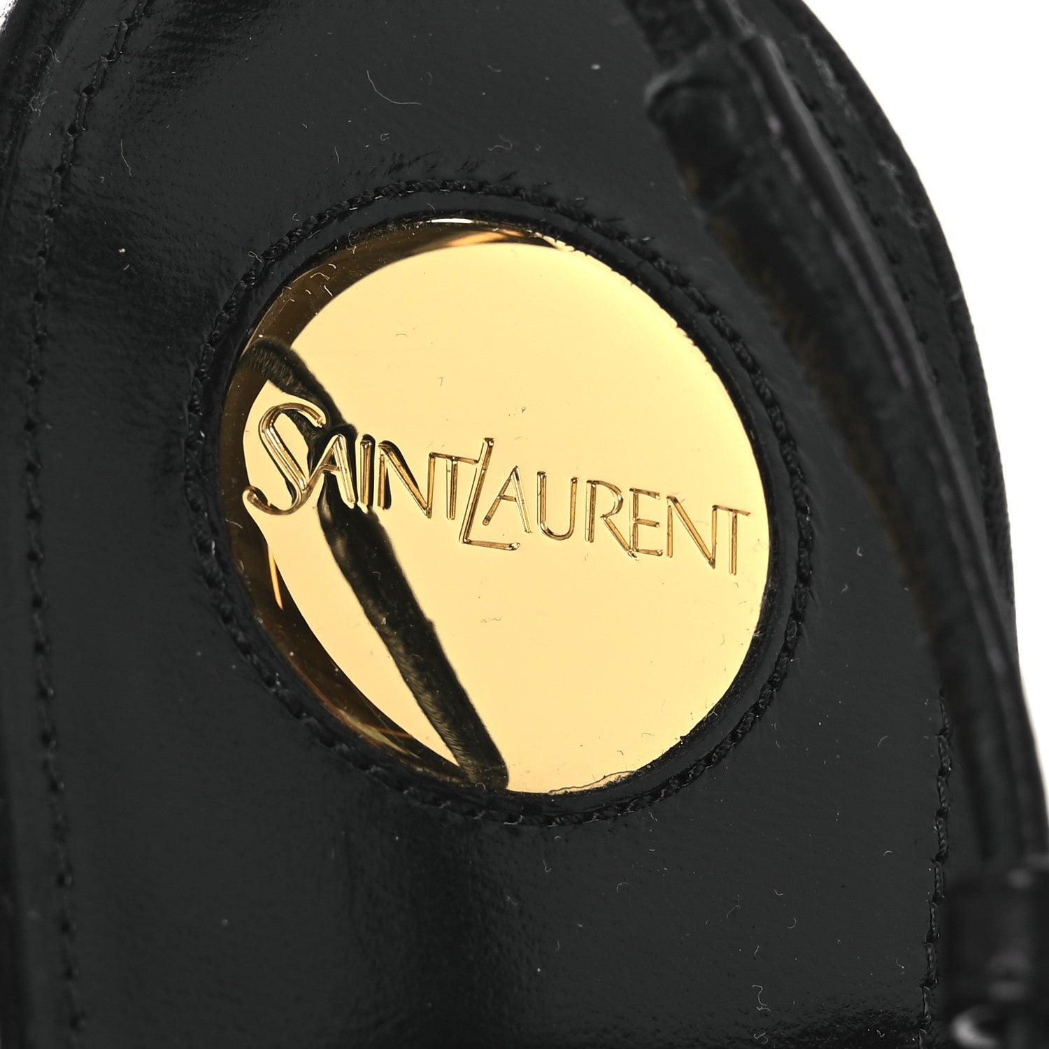 Saint Laurent Smooth Calfskin Cassandra Monogram Sandals 38 Black 17 of 22