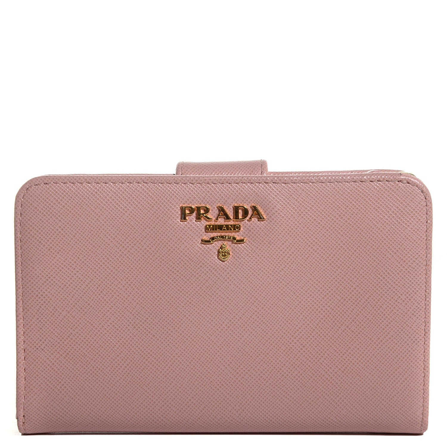 Prada Saffiano Metal Compact Wallet Orchidea 1 of 8