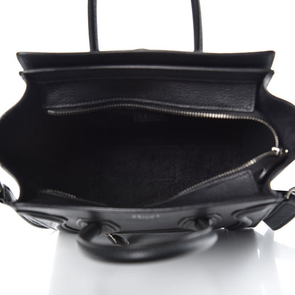 Celine Drummed Calfskin Nano Luggage Black 5 of 9