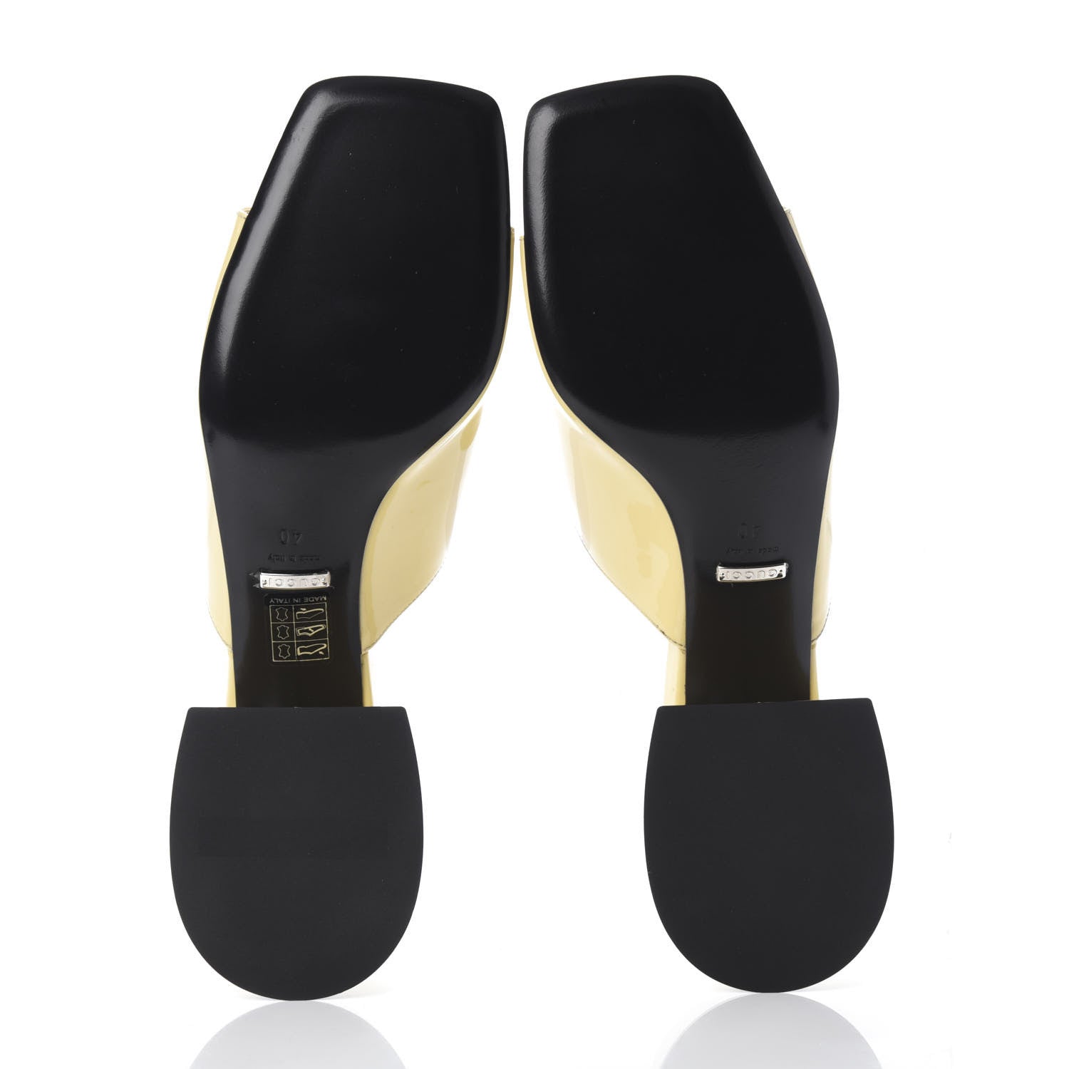Gucci Patent Lexi Horsebit Mid-Heel Slide Sandals 40 Burro 7 of 7
