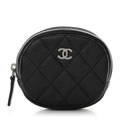Chanel Iridescent Caviar Quilted Zip Around Classic Coin Purse Black 1 of 8