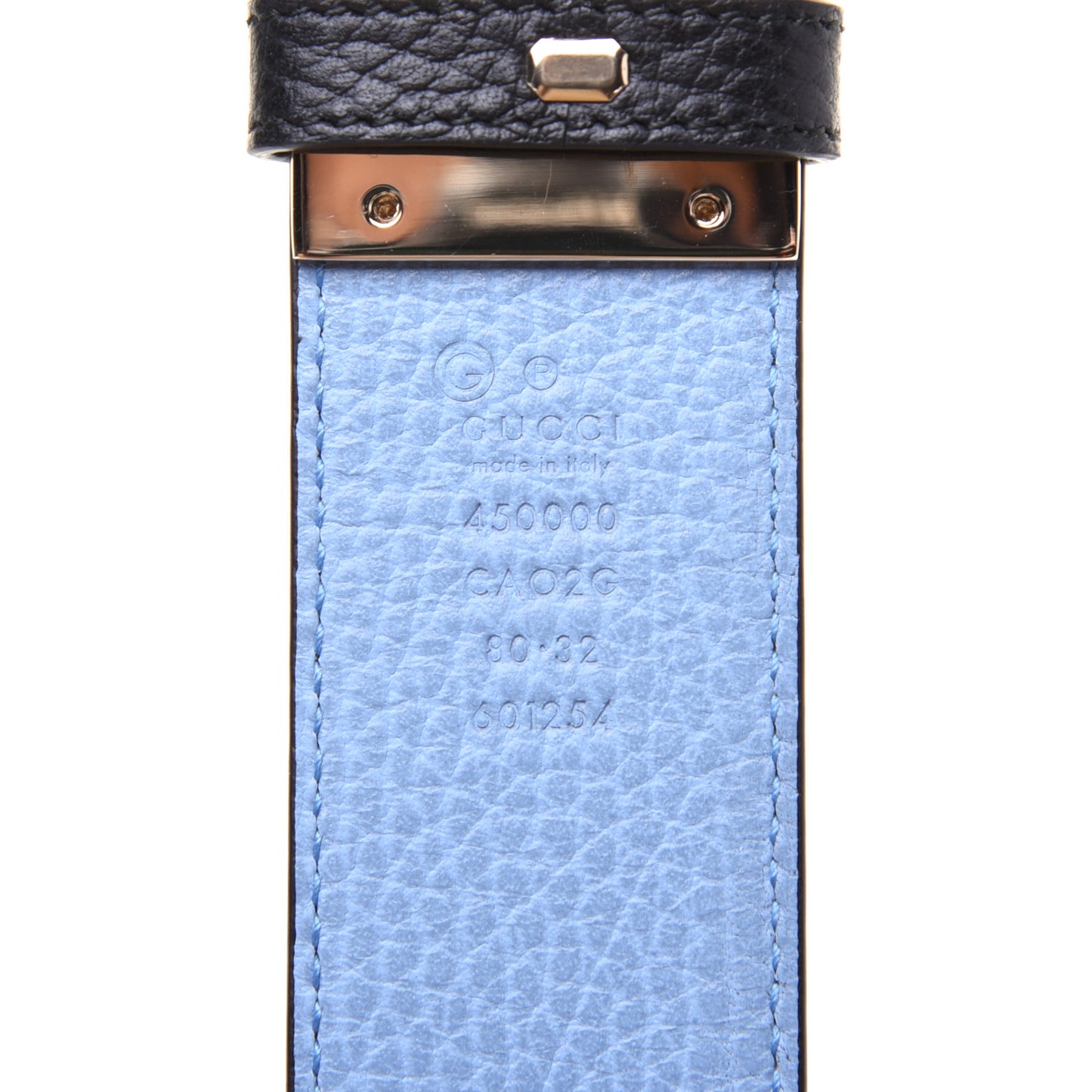 Dollar Calfskin 1973 Reversible Belt 80 32 Black Mineral Blue