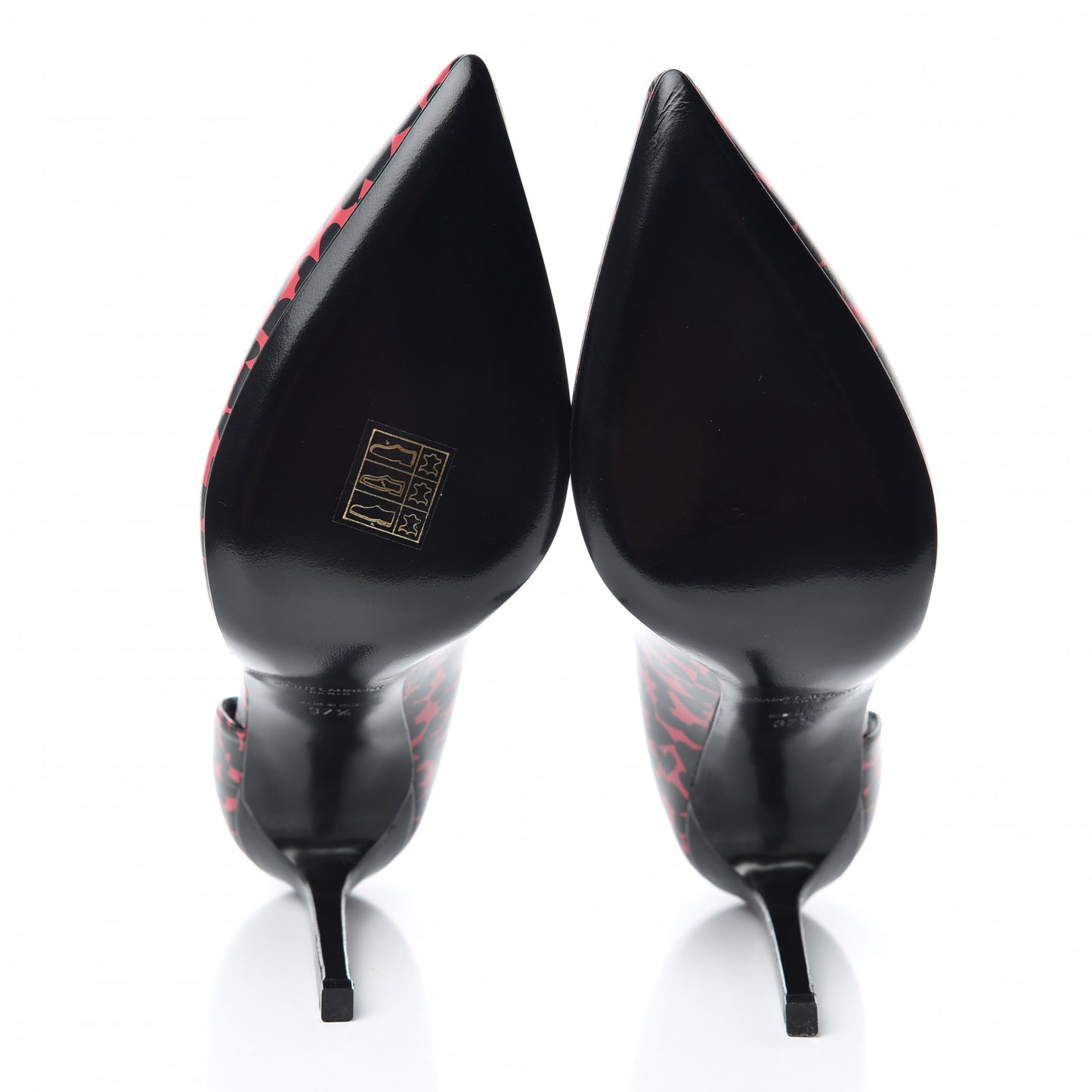 Calfskin Heart Print D'Orsay Paris 105 Pumps 37.5 Pink