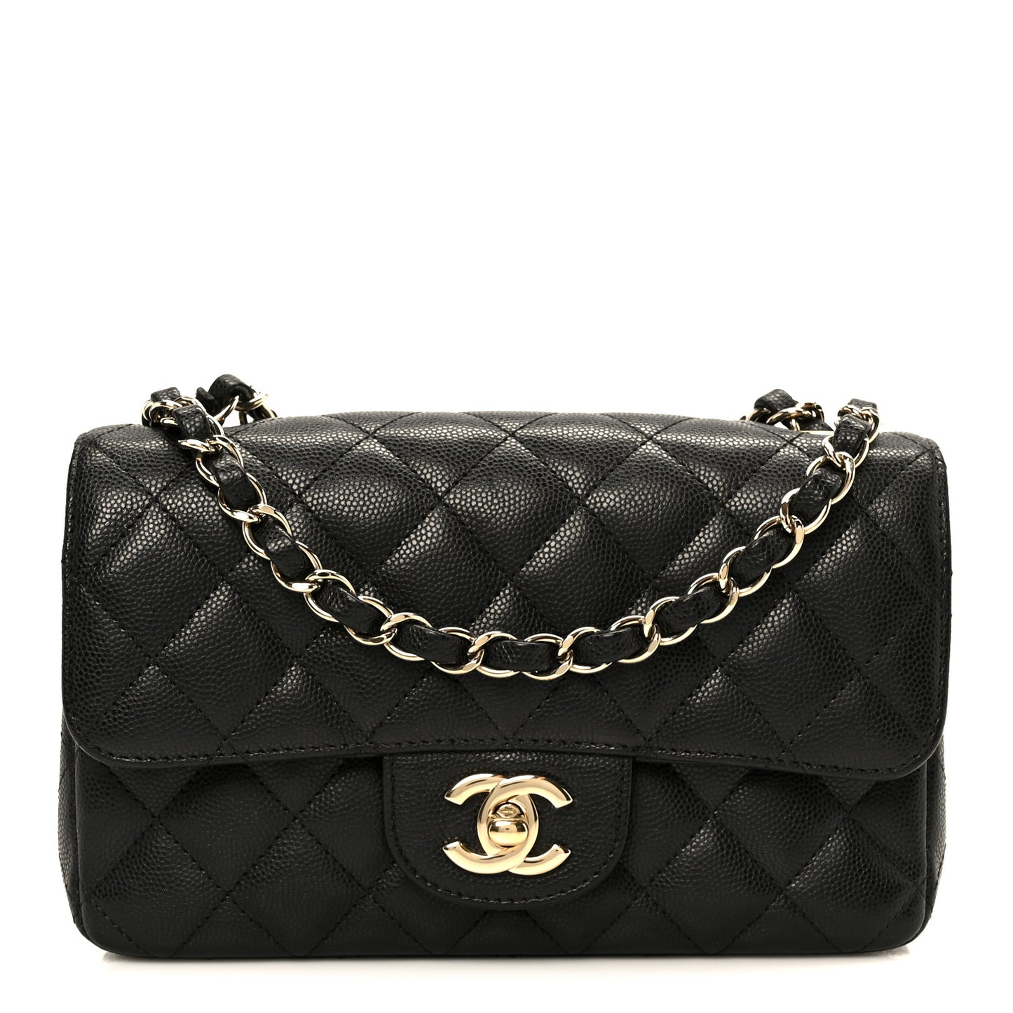 Caviar Quilted Mini Rectangular Flap Black