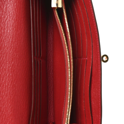 Hermes Chevre Mysore Kelly Longue Wallet Rouge Casaque 9 of 16