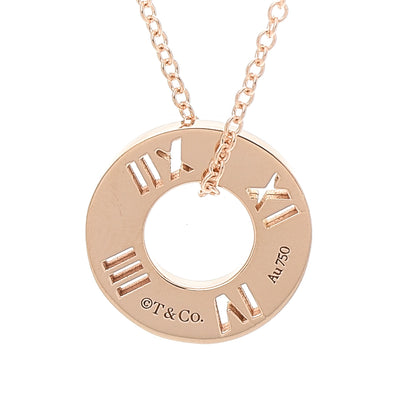 Tiffany 18K Rose Gold Diamond Atlas Pierced Pendant Necklace 4 of 6