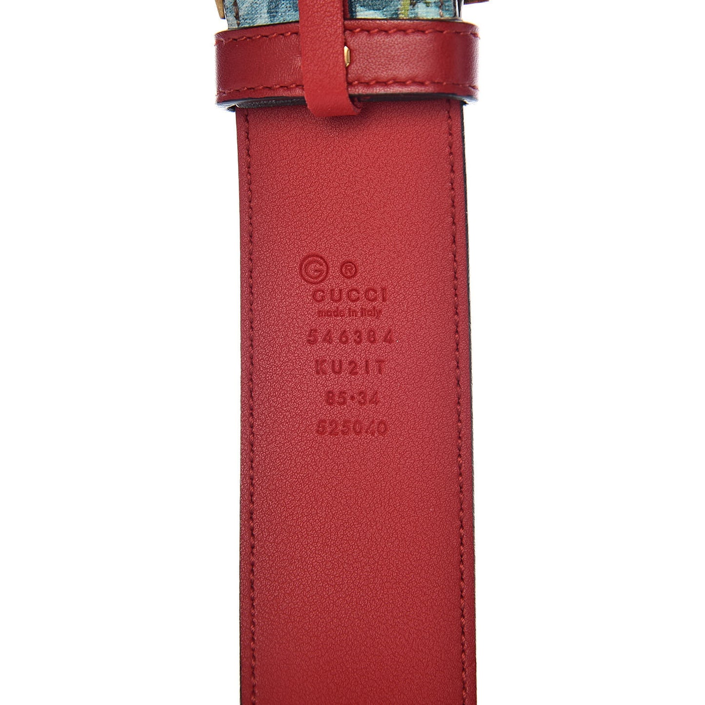 GG Plus Monogram Blooms Plaque Belt 85 34 Blue