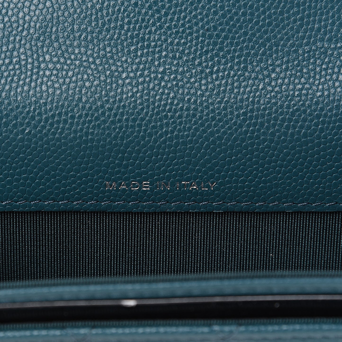 Caviar Quilted Flap Card Holder Dark Turquoise
