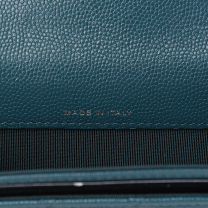 Chanel Caviar Quilted Flap Card Holder Dark Turquoise 6 of 8