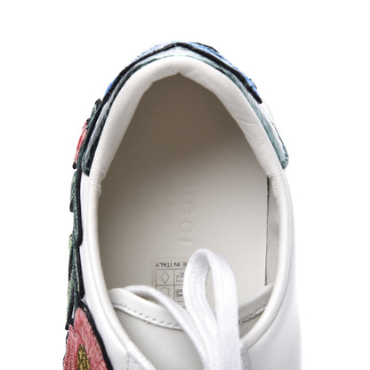 Gucci Calfskin Web Floral Embroidered Womens Ace Sneakers 39 White 8 of 11