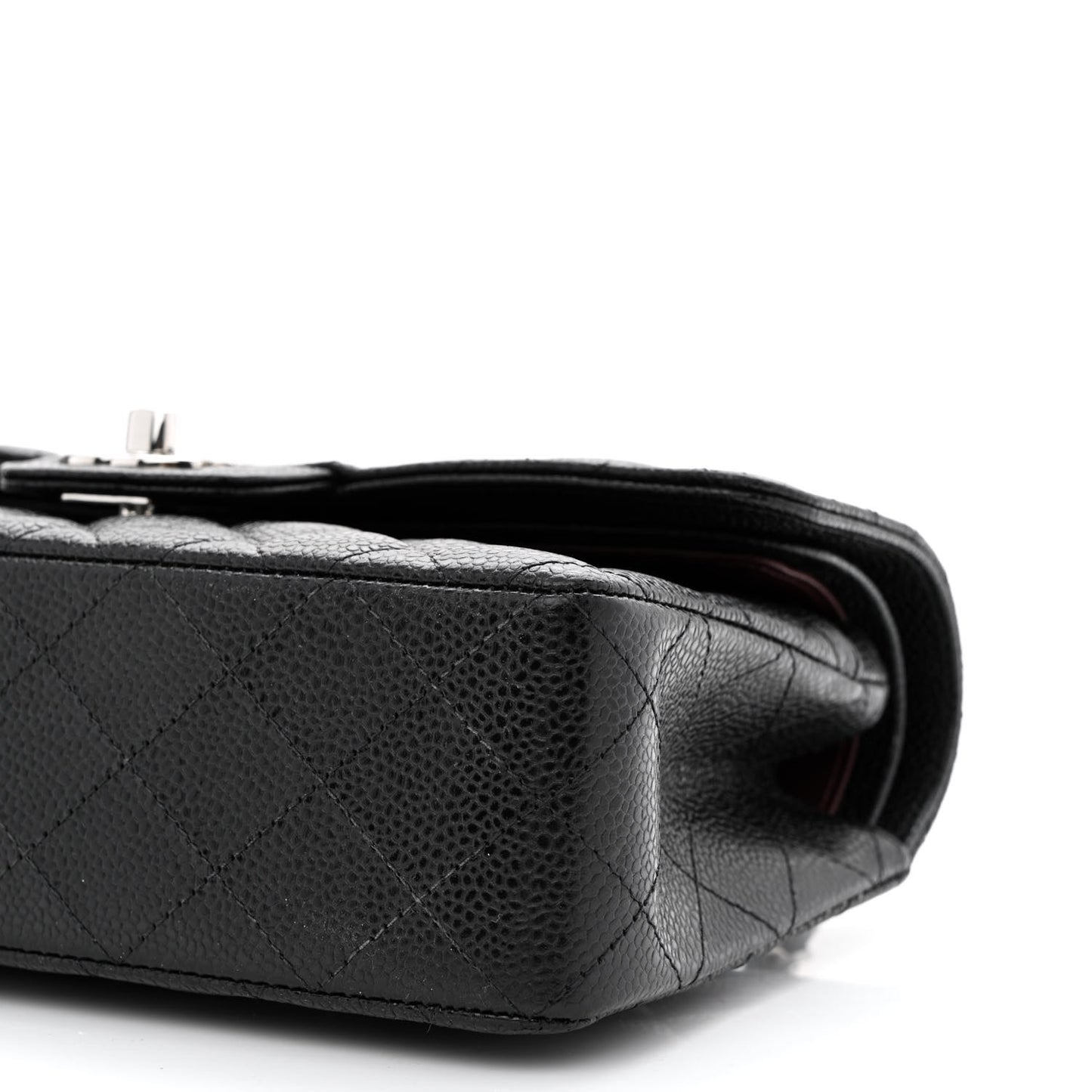Caviar Quilted Small Double Flap Black
