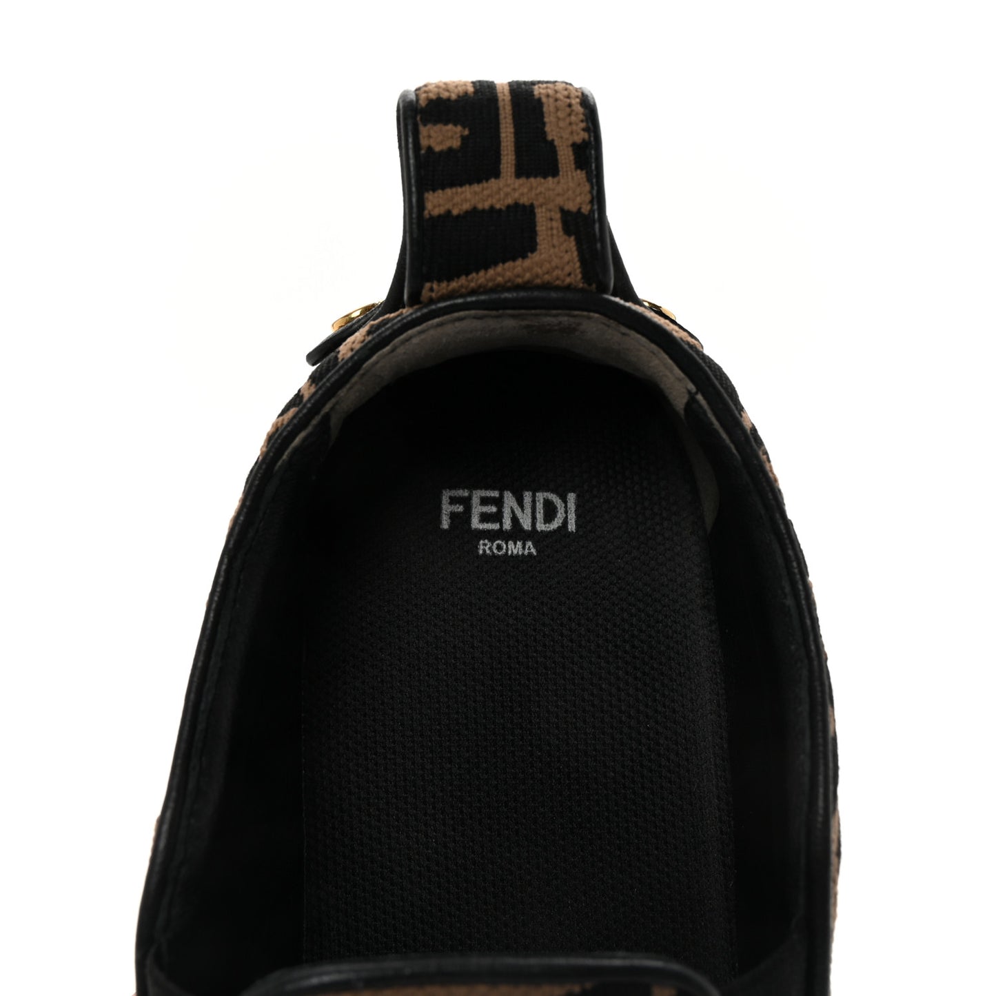 X SARA COLEMAN Canvas FF Vertigo Embroidered Womens Rise Slip On Sneakers 36.5 Tobacco Black
