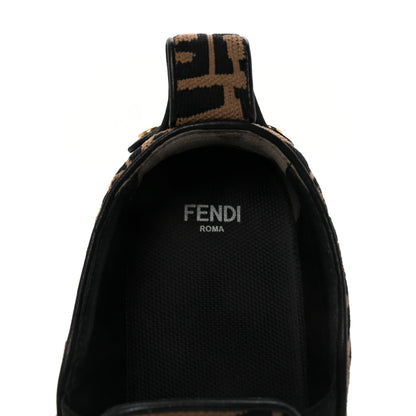 Fendi X SARA COLEMAN Canvas FF Vertigo Embroidered Womens Rise Slip On Sneakers 36.5 Tobacco Black 8 of 10