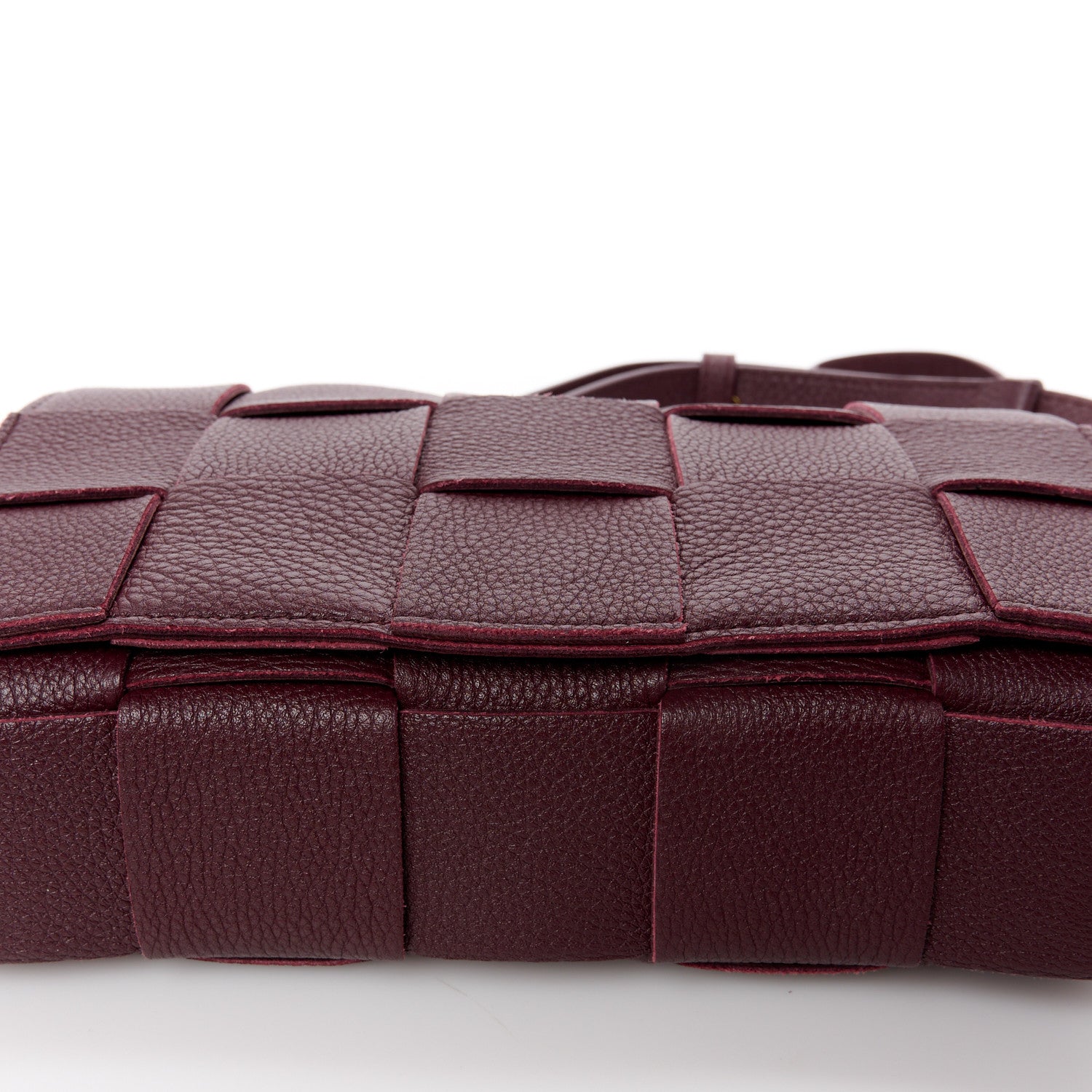 Bottega Veneta Grained Calfskin Maxi Intrecciato Cassette Crossbody Bag Bordeaux 12 of 13