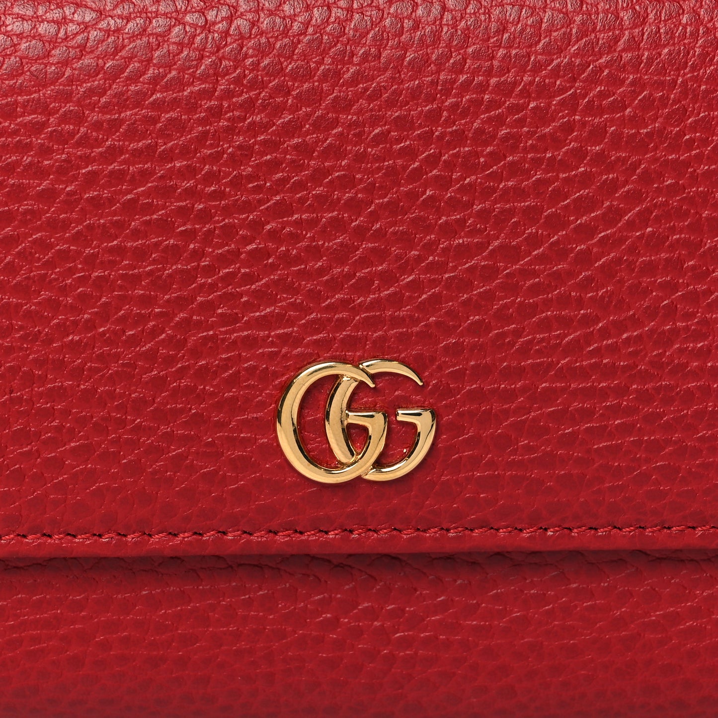 Dollar Calfskin GG Marmont Continental Wallet Hibiscus Red