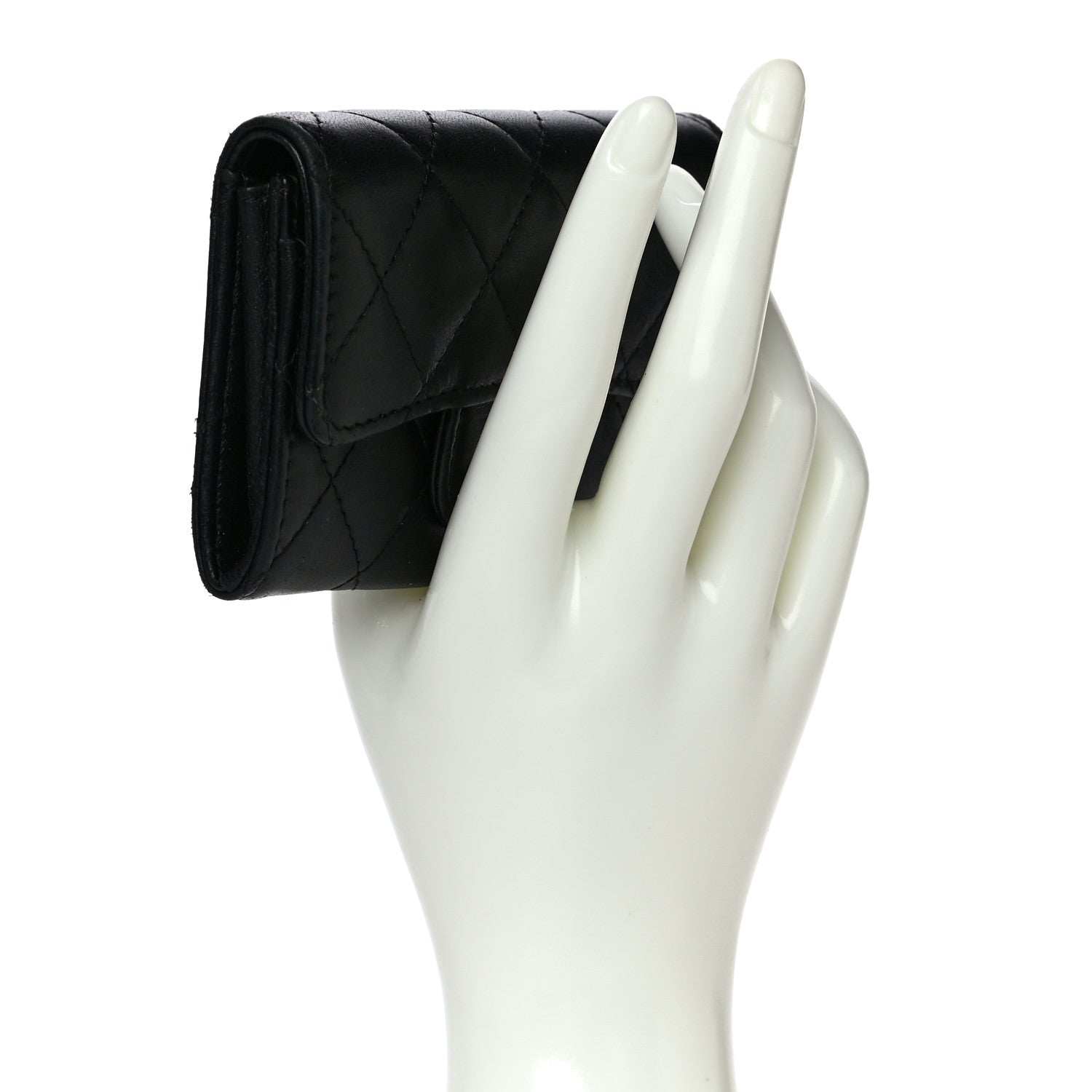 Chanel Lambskin Quilted Flap Card Holder Black 2 of 20
