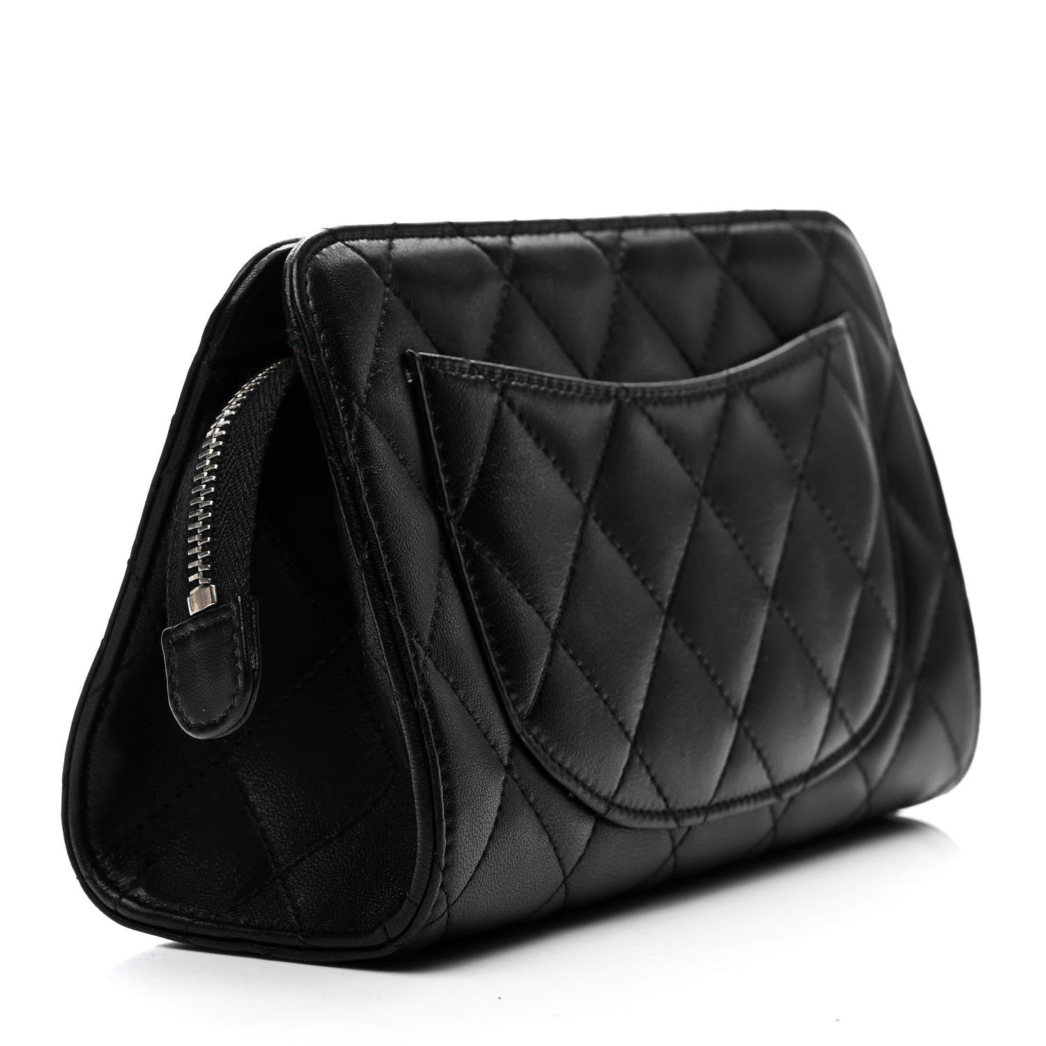 Chanel Lambskin Quilted Cosmetic Case Black 3 of 11