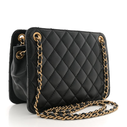 Chanel Calfskin Quilted Small CC Chain Accordion Tote Black 2 of 12