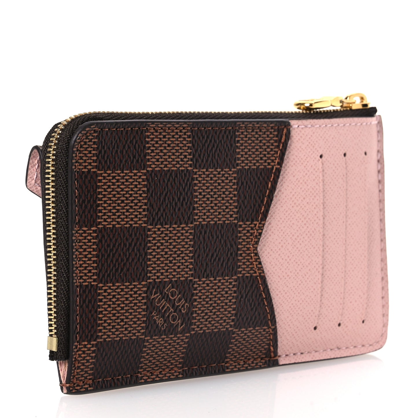 Damier Ebene Recto Verso Card Holder Rose Ballerine