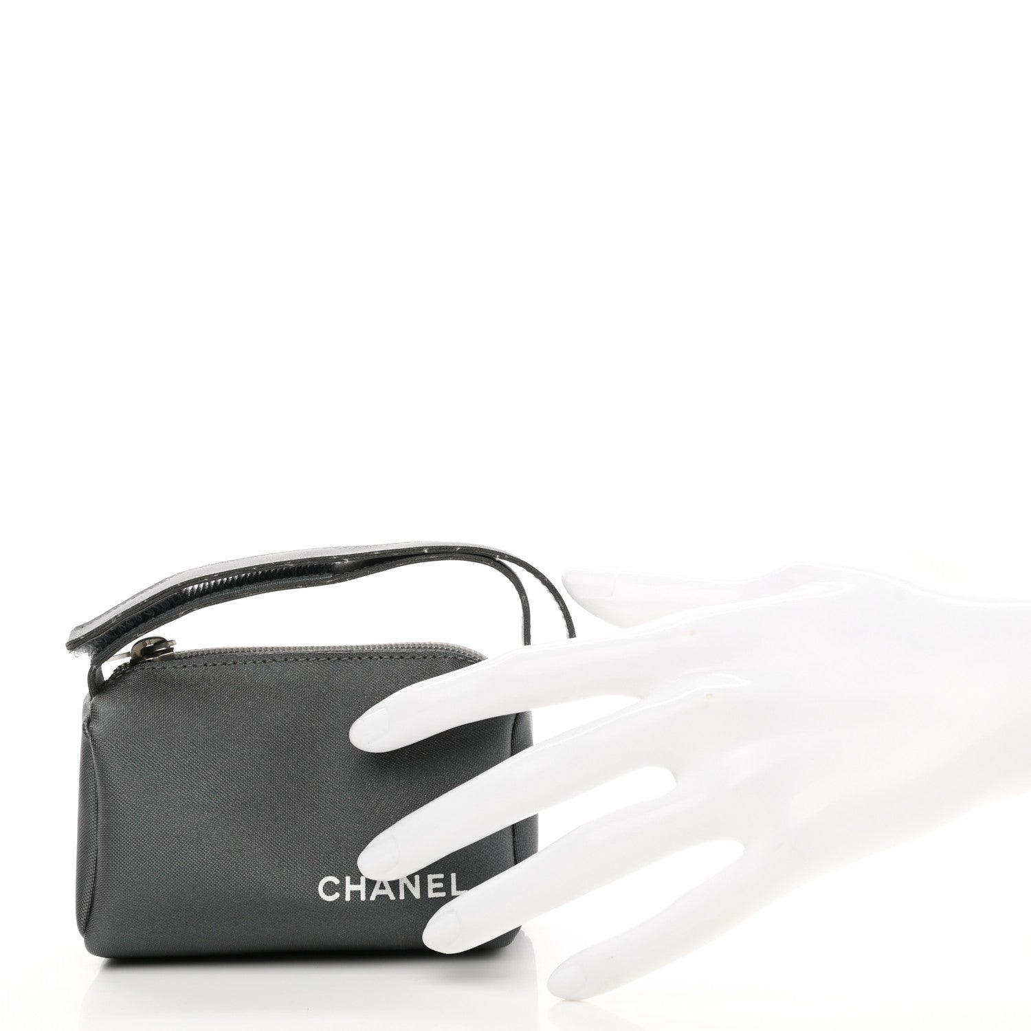Chanel Nylon Mini Pouch Grey 2 of 10