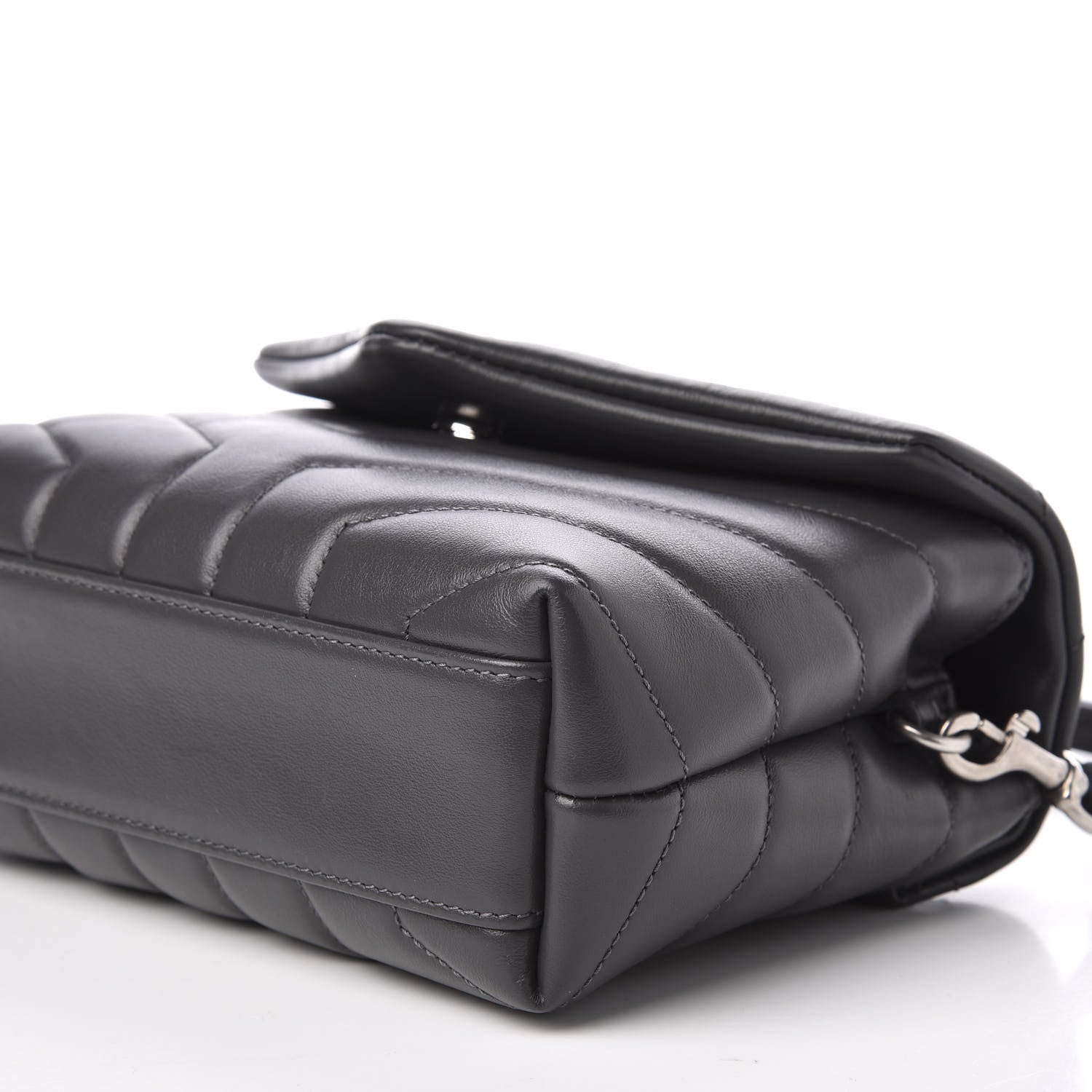Saint Laurent Calfskin Y Quilted Monogram Toy Loulou Crossbody Bag Storm 6 of 10